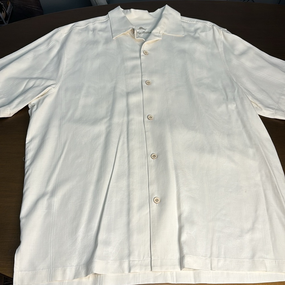 Vintage Style Tommy Bahama 100% Silk Casual Button Down Large Men’s Shirt - Picture 2 of 9